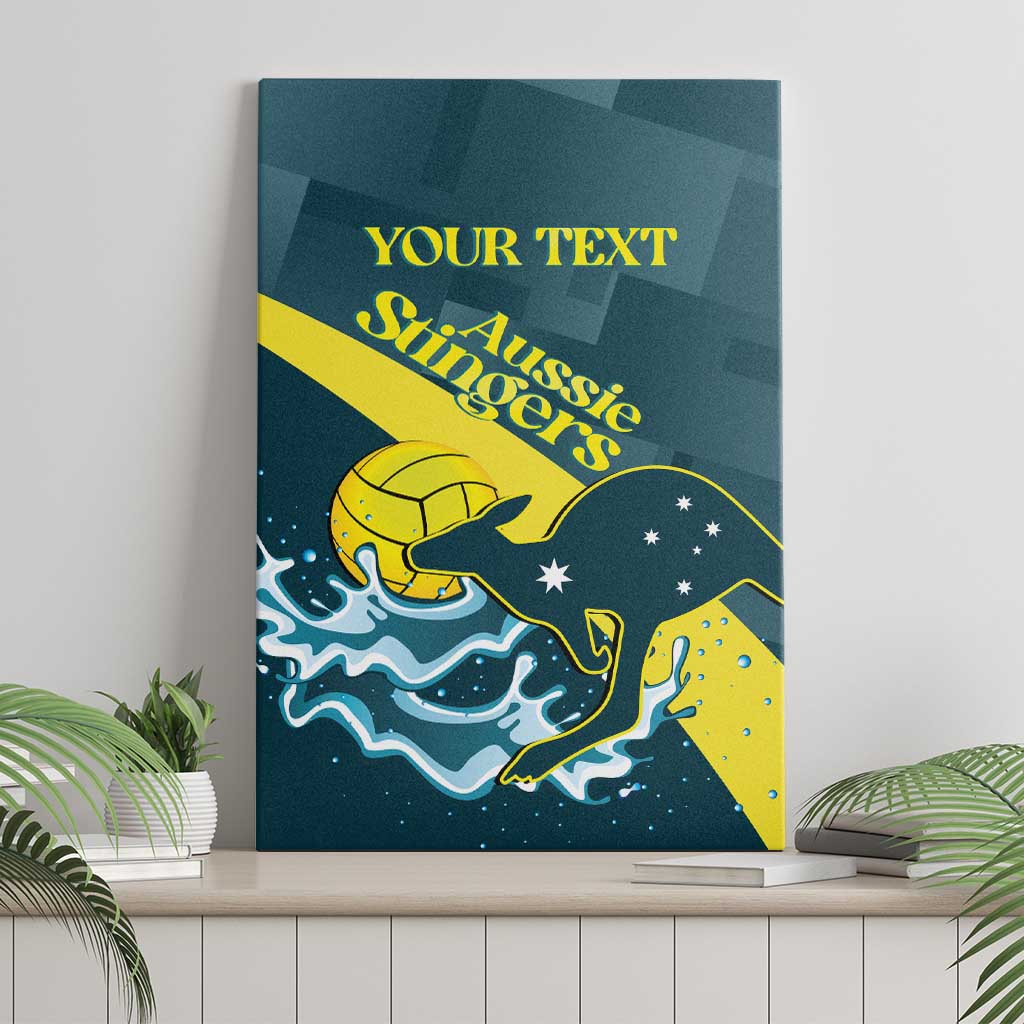 Custom Australia Water Polo 2024 Canvas Wall Art Aussie Stingers Kangaroo Sporty Version