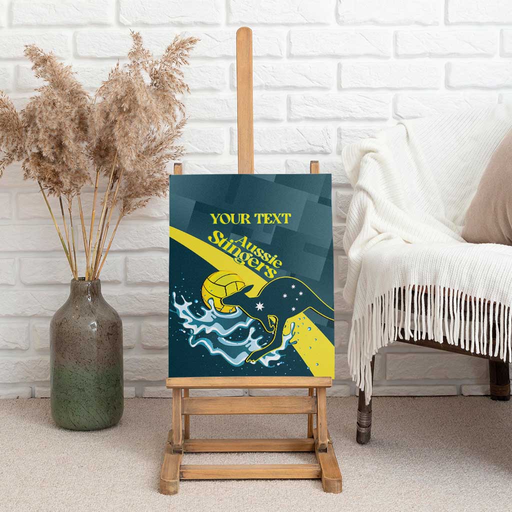 Custom Australia Water Polo 2024 Canvas Wall Art Aussie Stingers Kangaroo Sporty Version