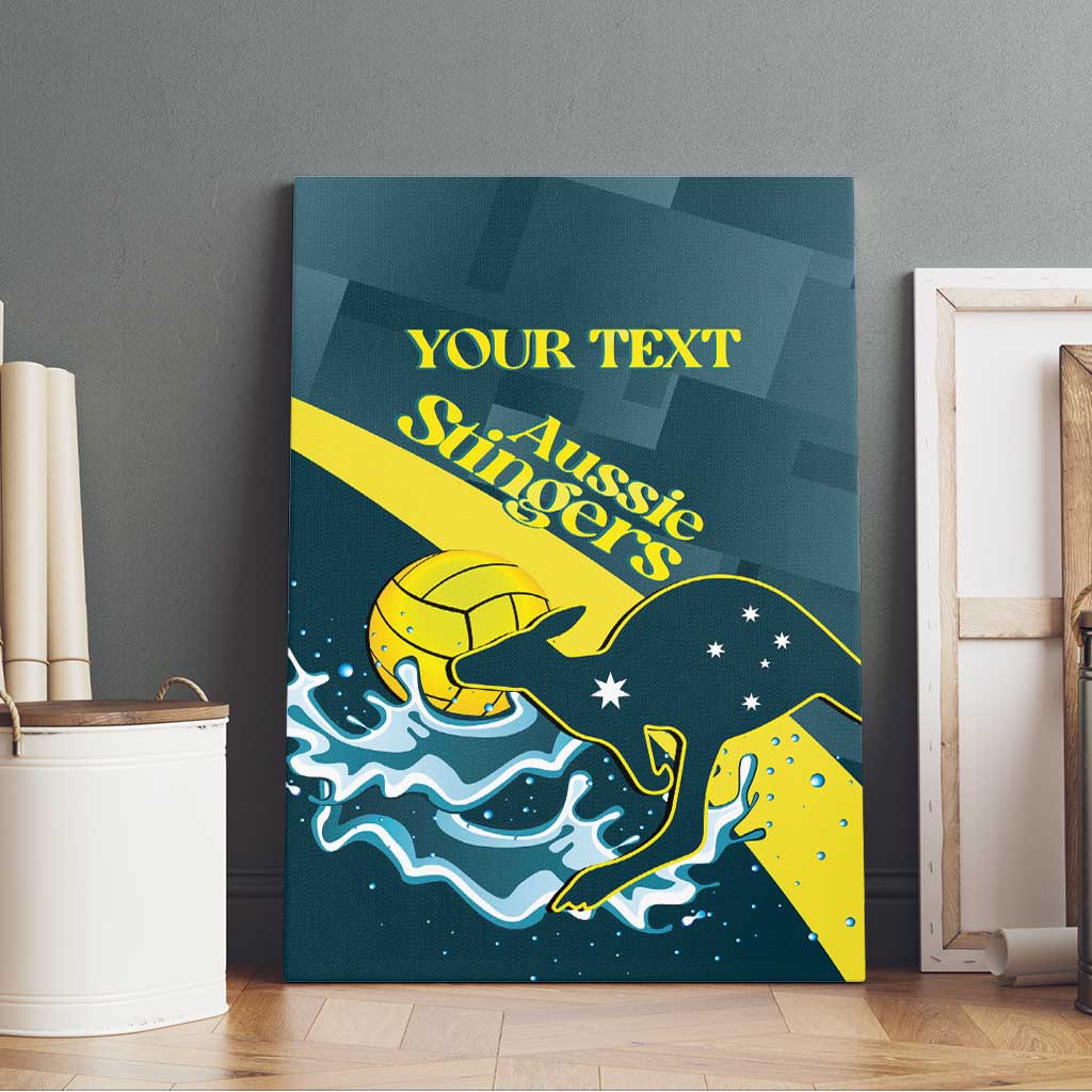 Custom Australia Water Polo 2024 Canvas Wall Art Aussie Stingers Kangaroo Sporty Version