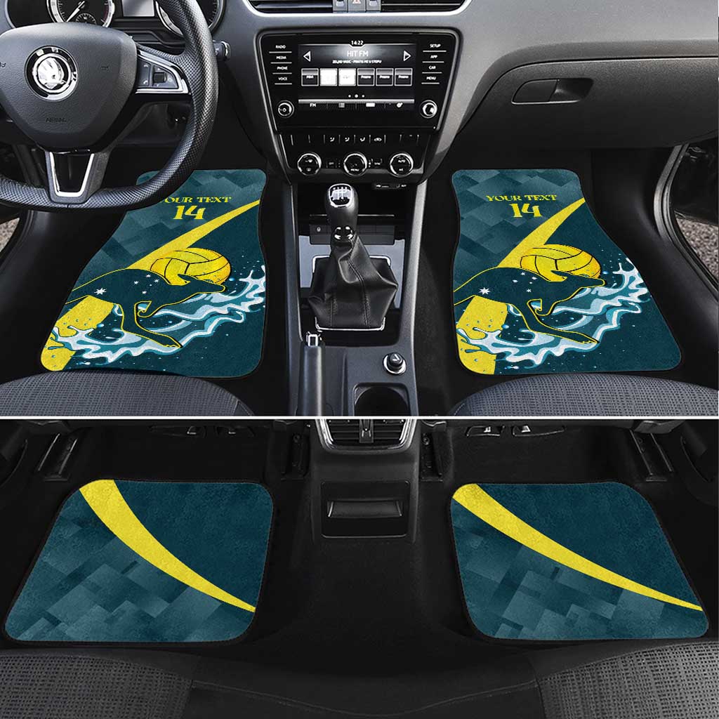 Custom Australia Water Polo 2024 Car Mats Aussie Stingers Kangaroo Sporty Version