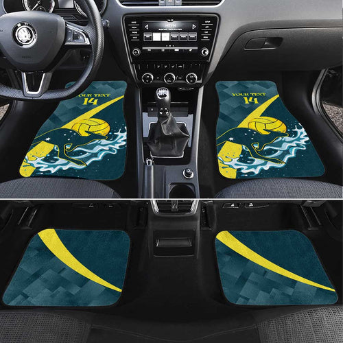 Custom Australia Water Polo 2024 Car Mats Aussie Stingers Kangaroo Sporty Version