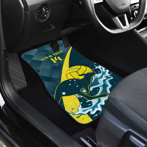 Custom Australia Water Polo 2024 Car Mats Aussie Stingers Kangaroo Sporty Version