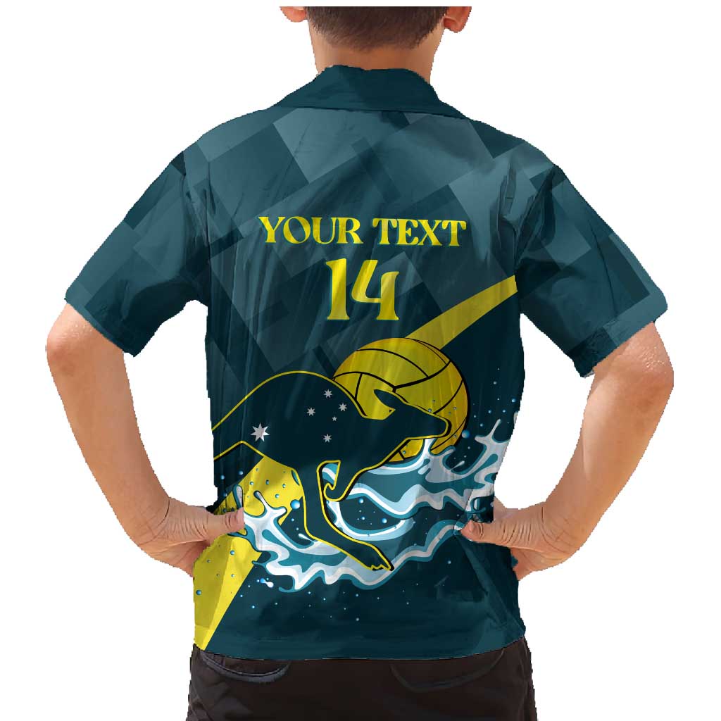 Custom Australia Water Polo 2024 Family Matching Mermaid Dress and Hawaiian Shirt Aussie Stingers Kangaroo Sporty Version
