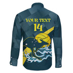 Custom Australia Water Polo 2024 Family Matching Off Shoulder Maxi Dress and Hawaiian Shirt Aussie Stingers Kangaroo Sporty Version