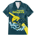 Custom Australia Water Polo 2024 Family Matching Off Shoulder Short Dress and Hawaiian Shirt Aussie Stingers Kangaroo Sporty Version