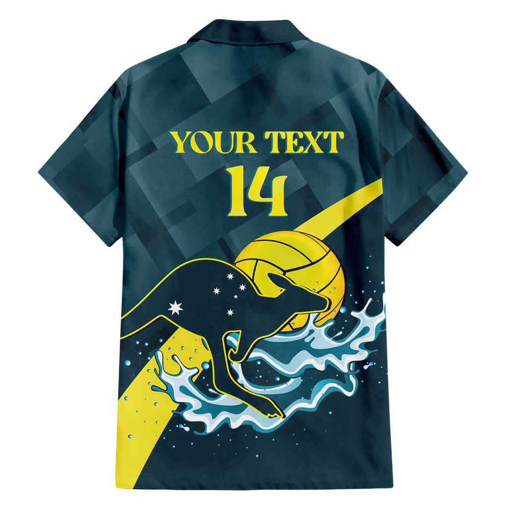 Custom Australia Water Polo 2024 Family Matching Off Shoulder Short Dress and Hawaiian Shirt Aussie Stingers Kangaroo Sporty Version