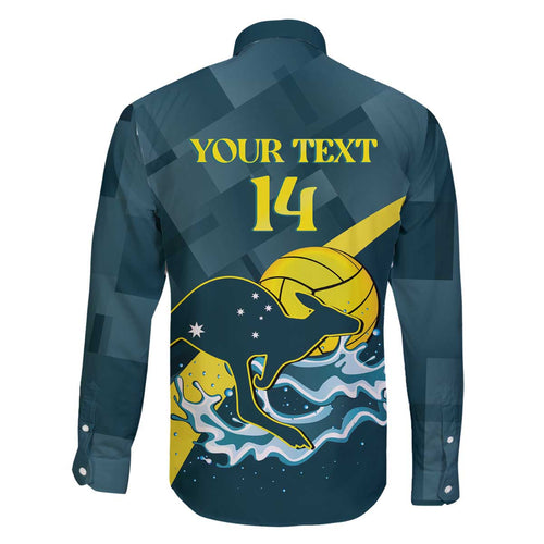 Custom Australia Water Polo 2024 Family Matching Off Shoulder Short Dress and Hawaiian Shirt Aussie Stingers Kangaroo Sporty Version