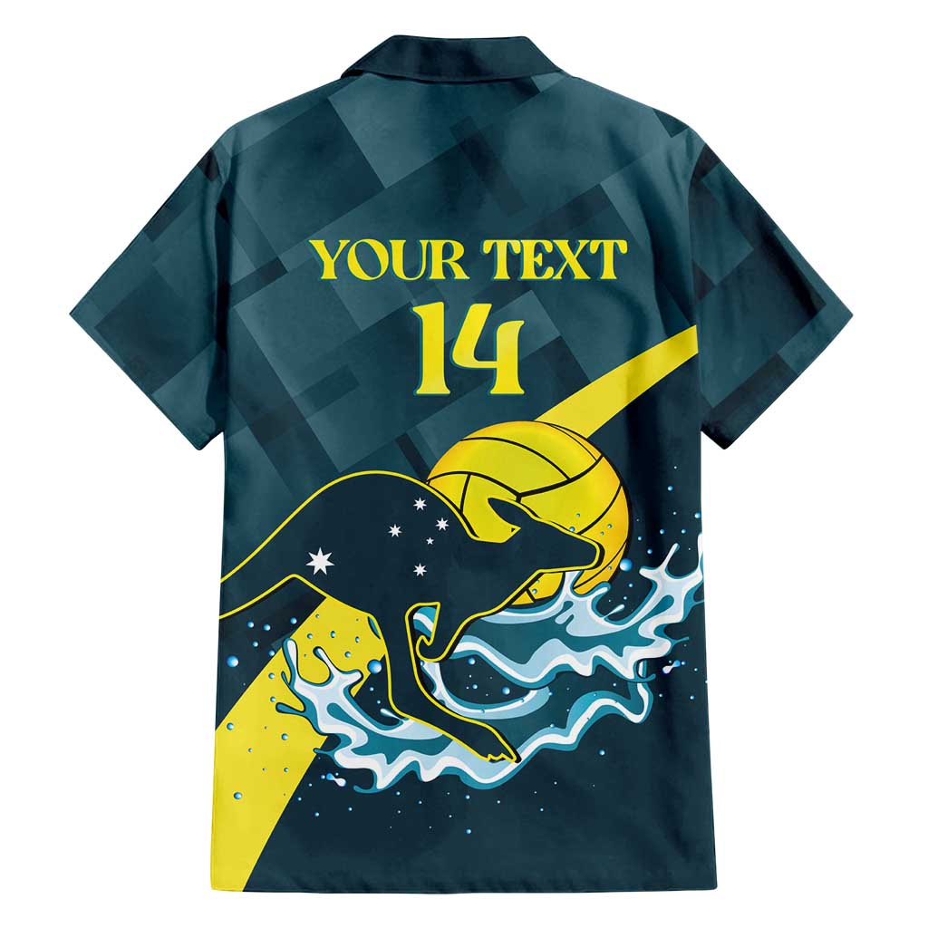 Custom Australia Water Polo 2024 Family Matching Tank Maxi Dress and Hawaiian Shirt Aussie Stingers Kangaroo Sporty Version