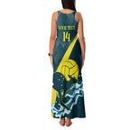 Custom Australia Water Polo 2024 Family Matching Tank Maxi Dress and Hawaiian Shirt Aussie Stingers Kangaroo Sporty Version