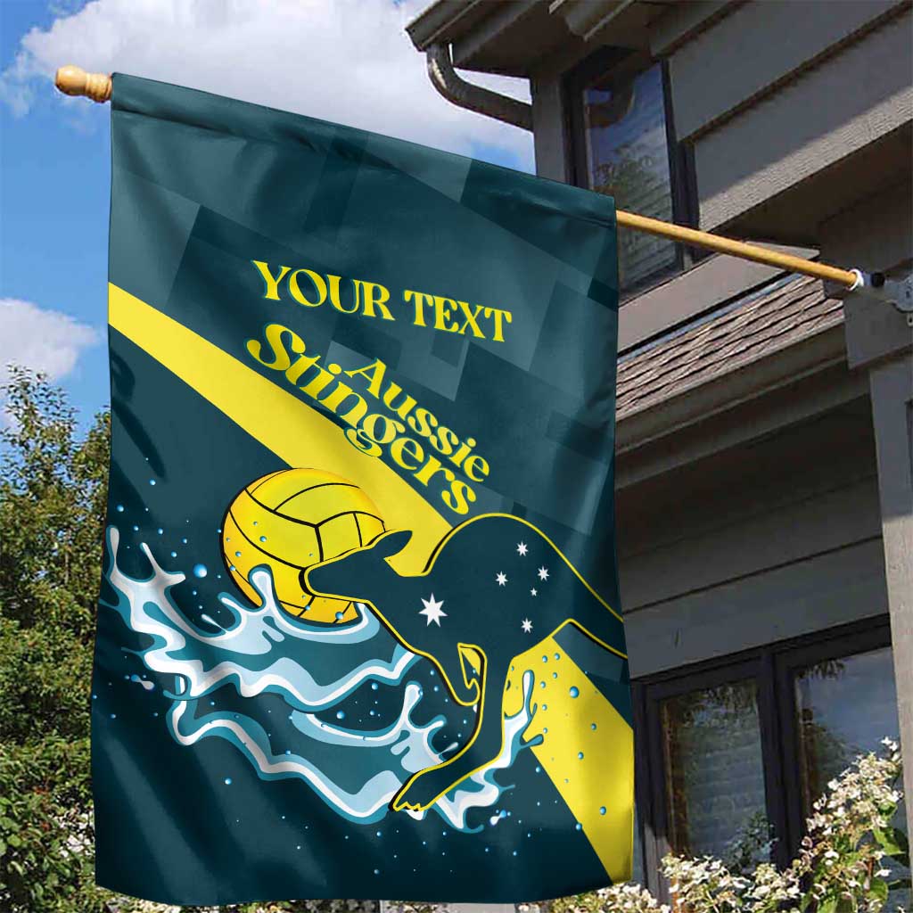 Custom Australia Water Polo 2024 Garden Flag Aussie Stingers Kangaroo Sporty Version