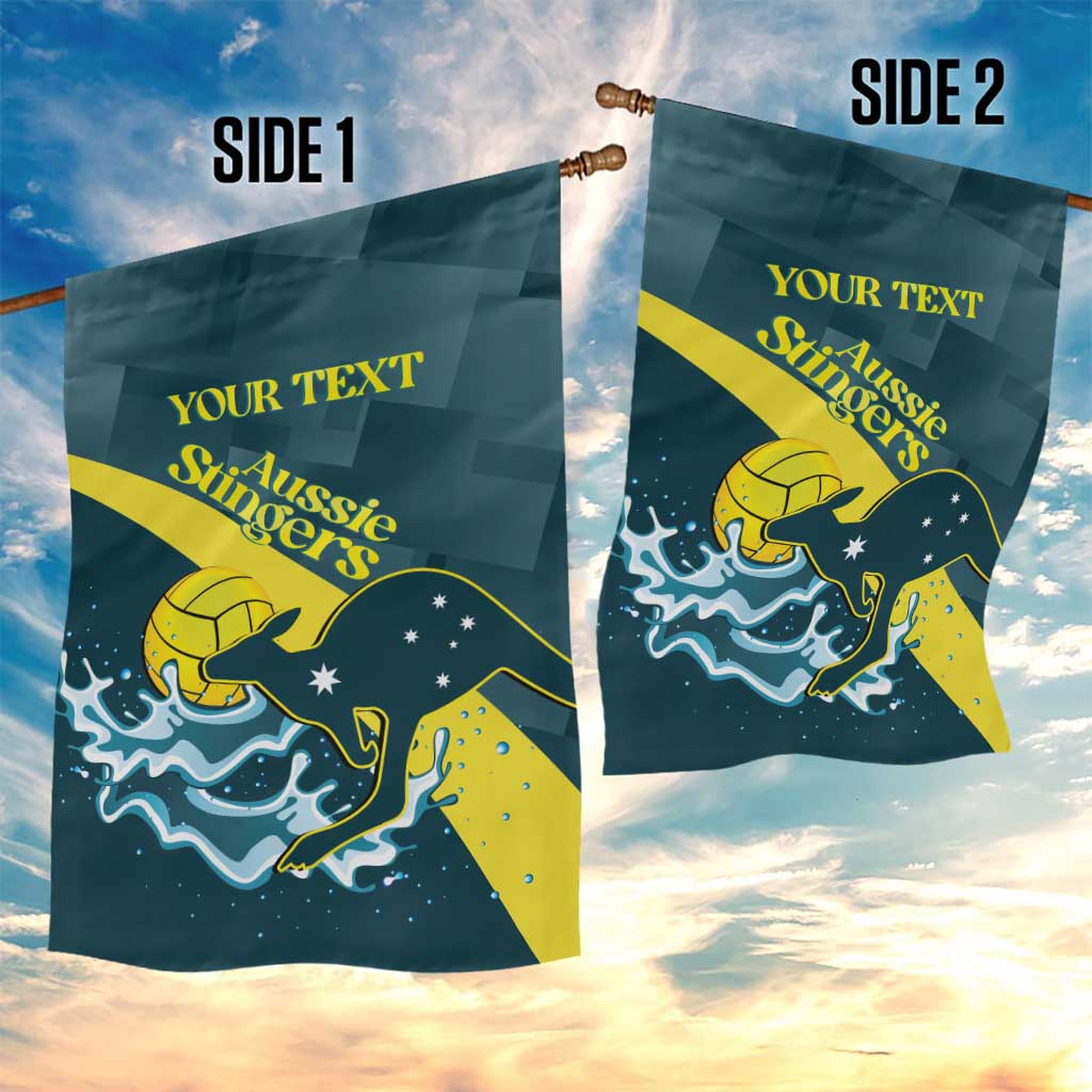 Custom Australia Water Polo 2024 Garden Flag Aussie Stingers Kangaroo Sporty Version