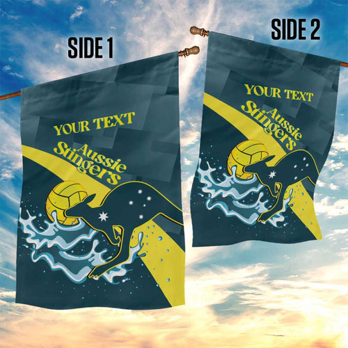 Custom Australia Water Polo 2024 Garden Flag Aussie Stingers Kangaroo Sporty Version