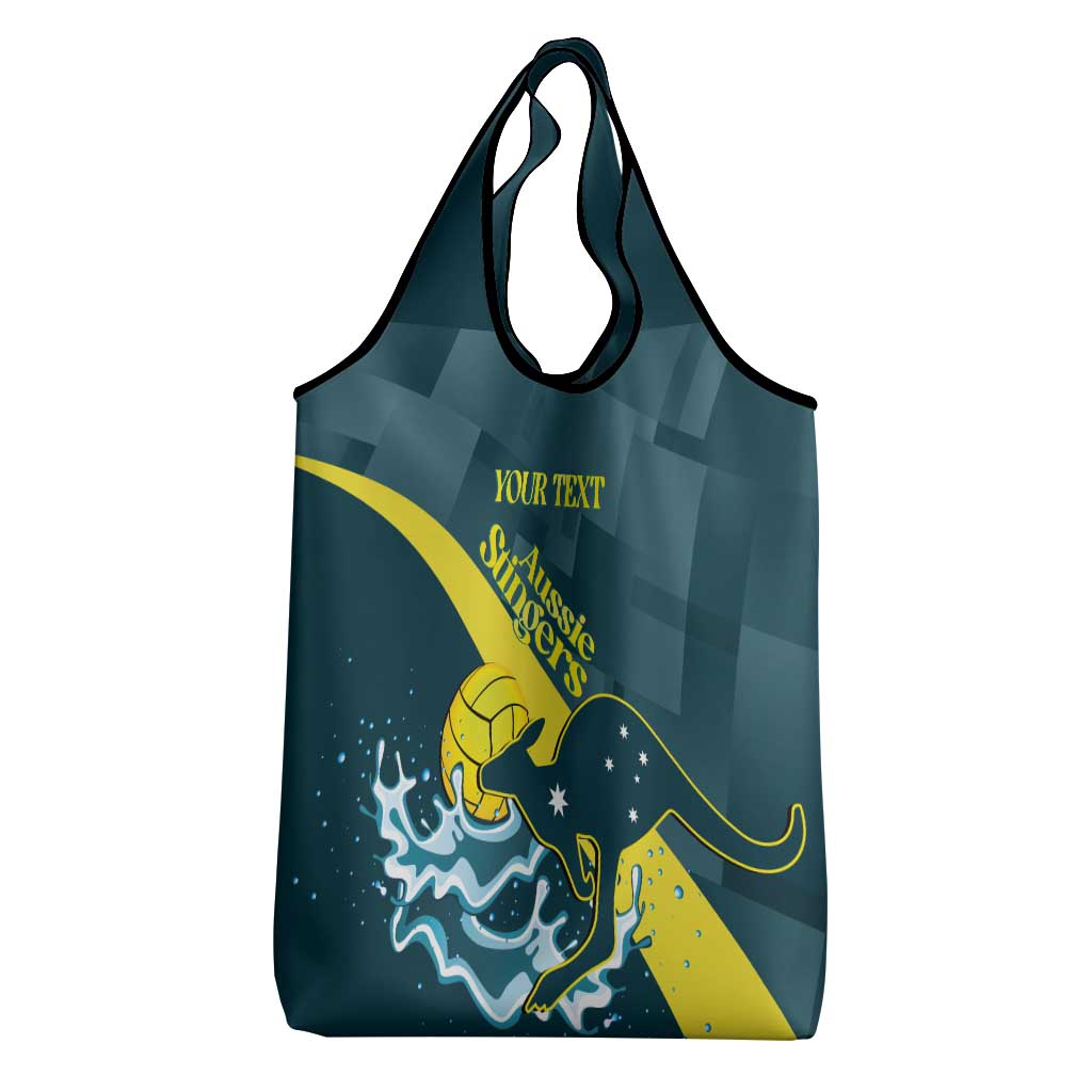 Custom Australia Water Polo 2024 Grocery Bag Aussie Stingers Kangaroo Sporty Version