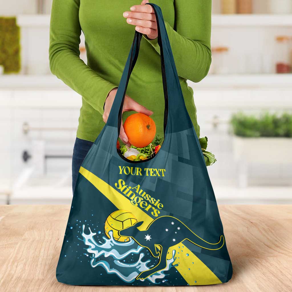 Custom Australia Water Polo 2024 Grocery Bag Aussie Stingers Kangaroo Sporty Version