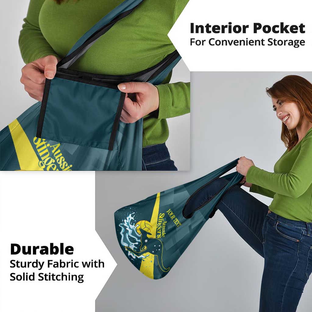 Custom Australia Water Polo 2024 Grocery Bag Aussie Stingers Kangaroo Sporty Version
