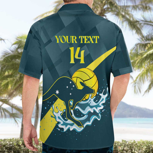 Custom Australia Water Polo 2024 Hawaiian Shirt Aussie Stingers Kangaroo Sporty Version
