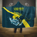 Custom Australia Water Polo 2024 Hooded Blanket Aussie Stingers Kangaroo Sporty Version