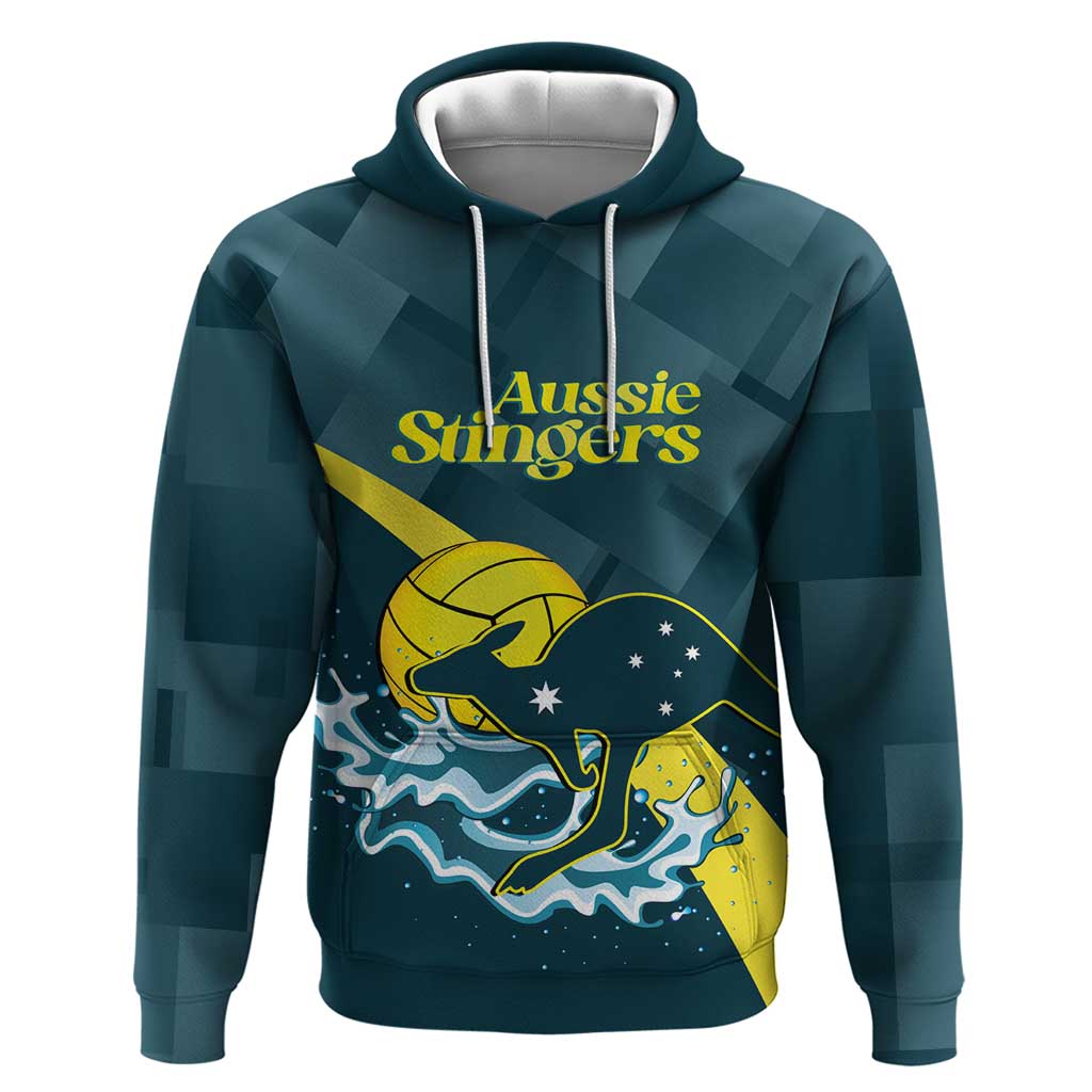 Custom Australia Water Polo 2024 Hoodie Aussie Stingers Kangaroo Sporty Version