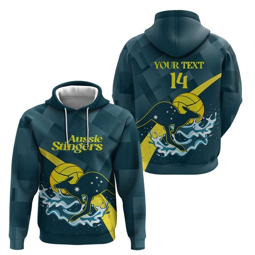 Custom Australia Water Polo 2024 Hoodie Aussie Stingers Kangaroo Sporty Version