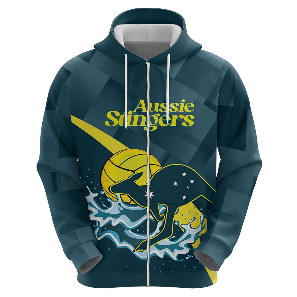 Custom Australia Water Polo 2024 Hoodie Aussie Stingers Kangaroo Sporty Version