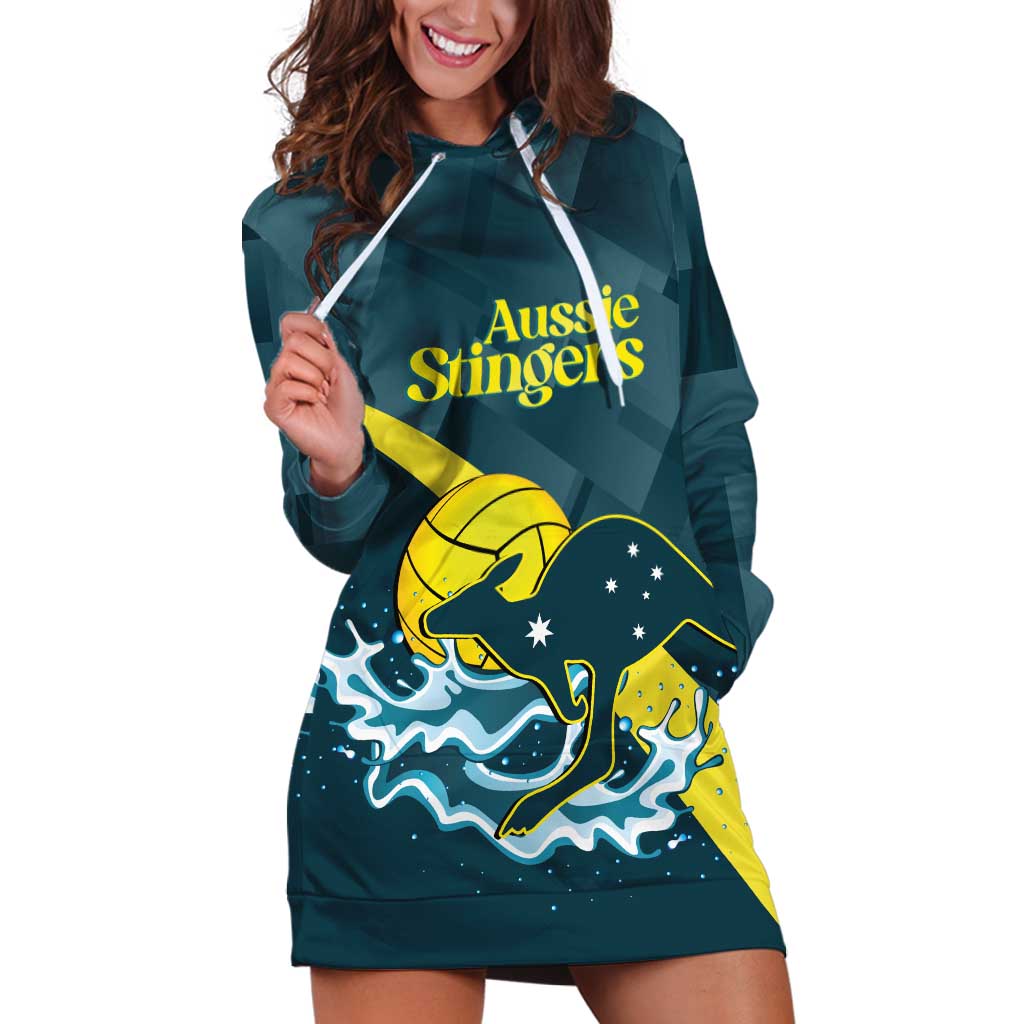 Custom Australia Water Polo 2024 Hoodie Dress Aussie Stingers Kangaroo Sporty Version