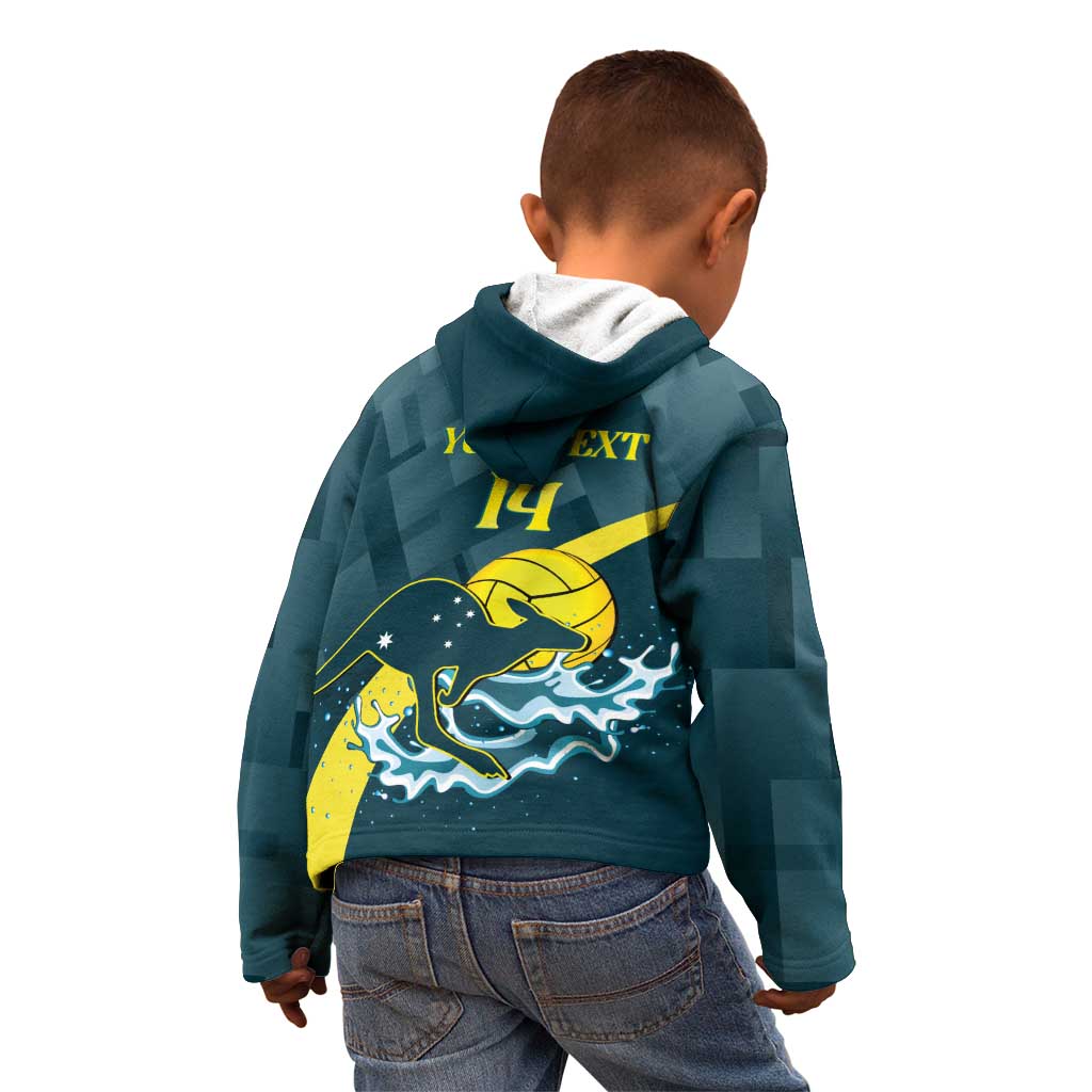 Custom Australia Water Polo 2024 Kid Hoodie Aussie Stingers Kangaroo Sporty Version