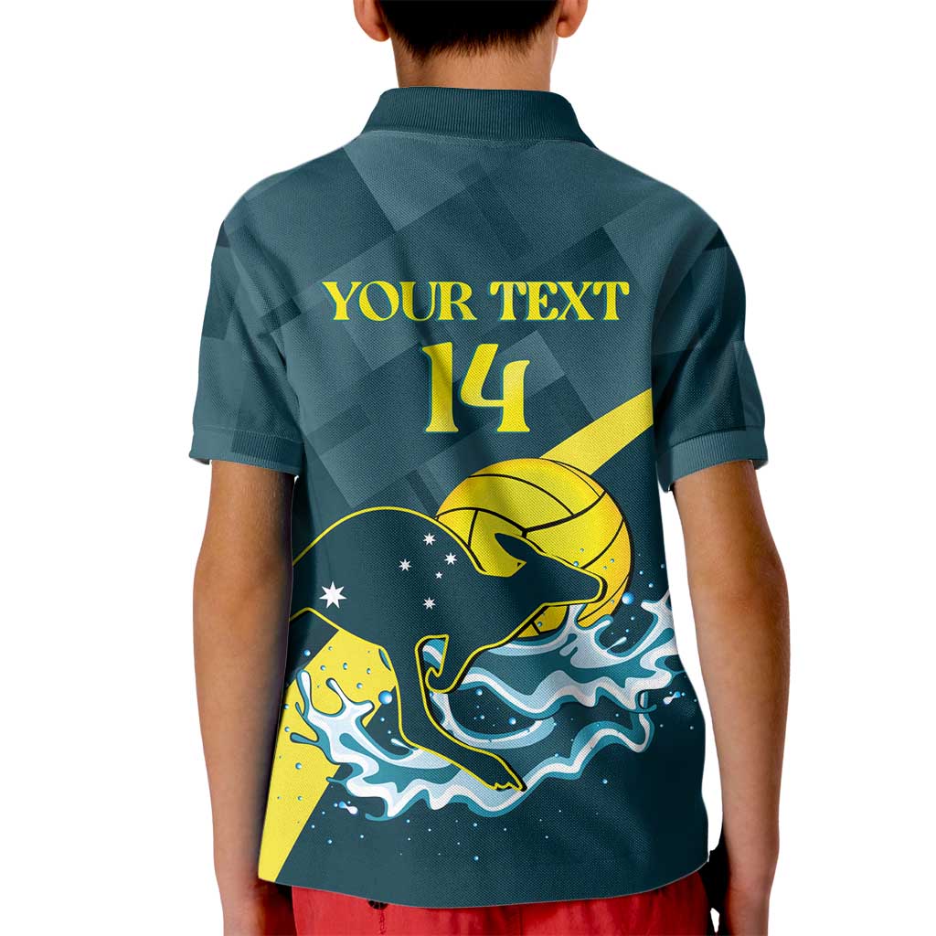 Custom Australia Water Polo 2024 Kid Polo Shirt Aussie Stingers Kangaroo Sporty Version