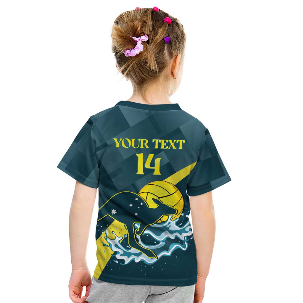 Custom Australia Water Polo 2024 Kid T Shirt Aussie Stingers Kangaroo Sporty Version