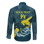 Custom Australia Water Polo 2024 Long Sleeve Button Shirt Aussie Stingers Kangaroo Sporty Version