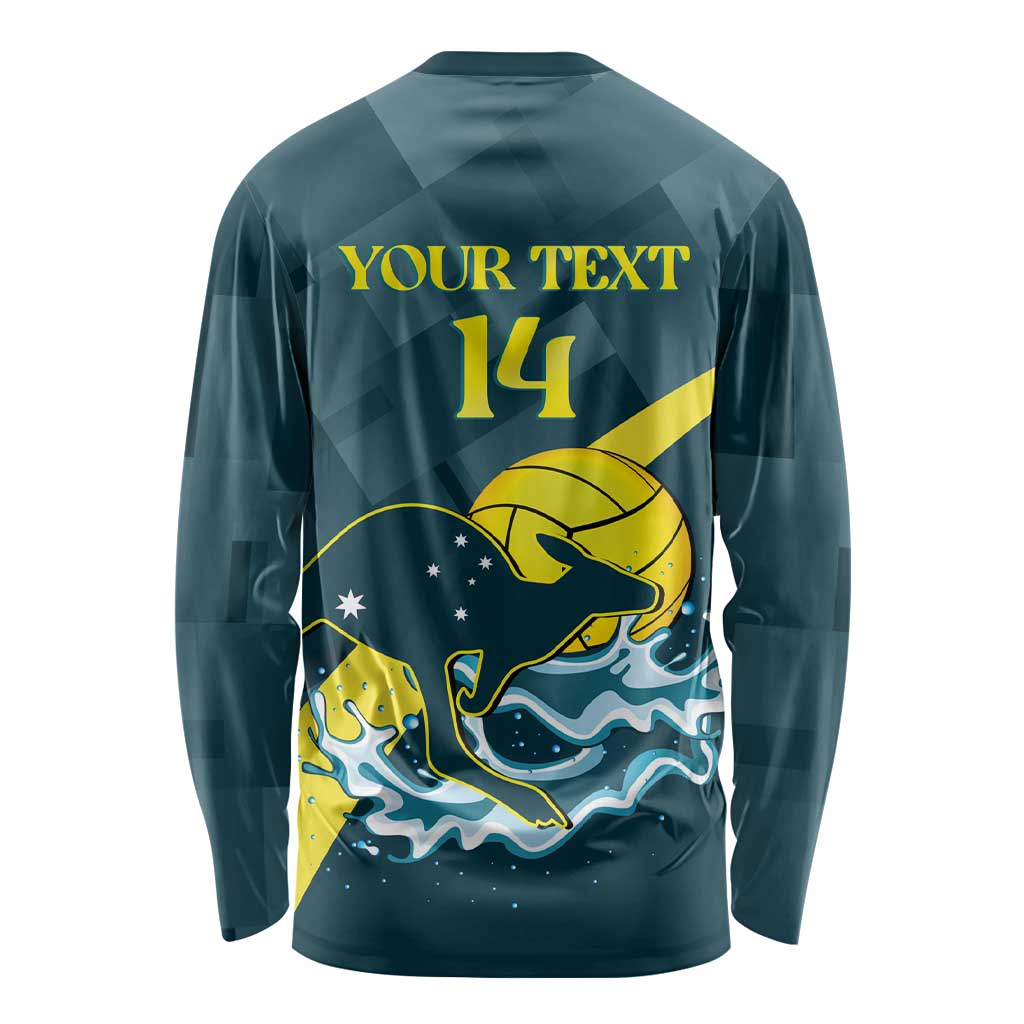 Custom Australia Water Polo 2024 Long Sleeve Shirt Aussie Stingers Kangaroo Sporty Version