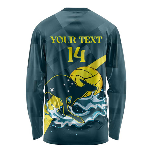 Custom Australia Water Polo 2024 Long Sleeve Shirt Aussie Stingers Kangaroo Sporty Version