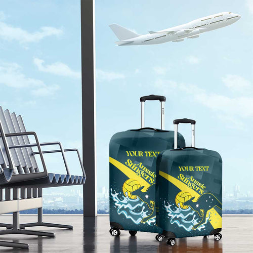 Custom Australia Water Polo 2024 Luggage Cover Aussie Stingers Kangaroo Sporty Version