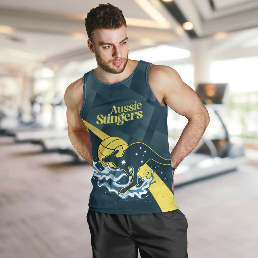 Custom Australia Water Polo 2024 Men Tank Top Aussie Stingers Kangaroo Sporty Version