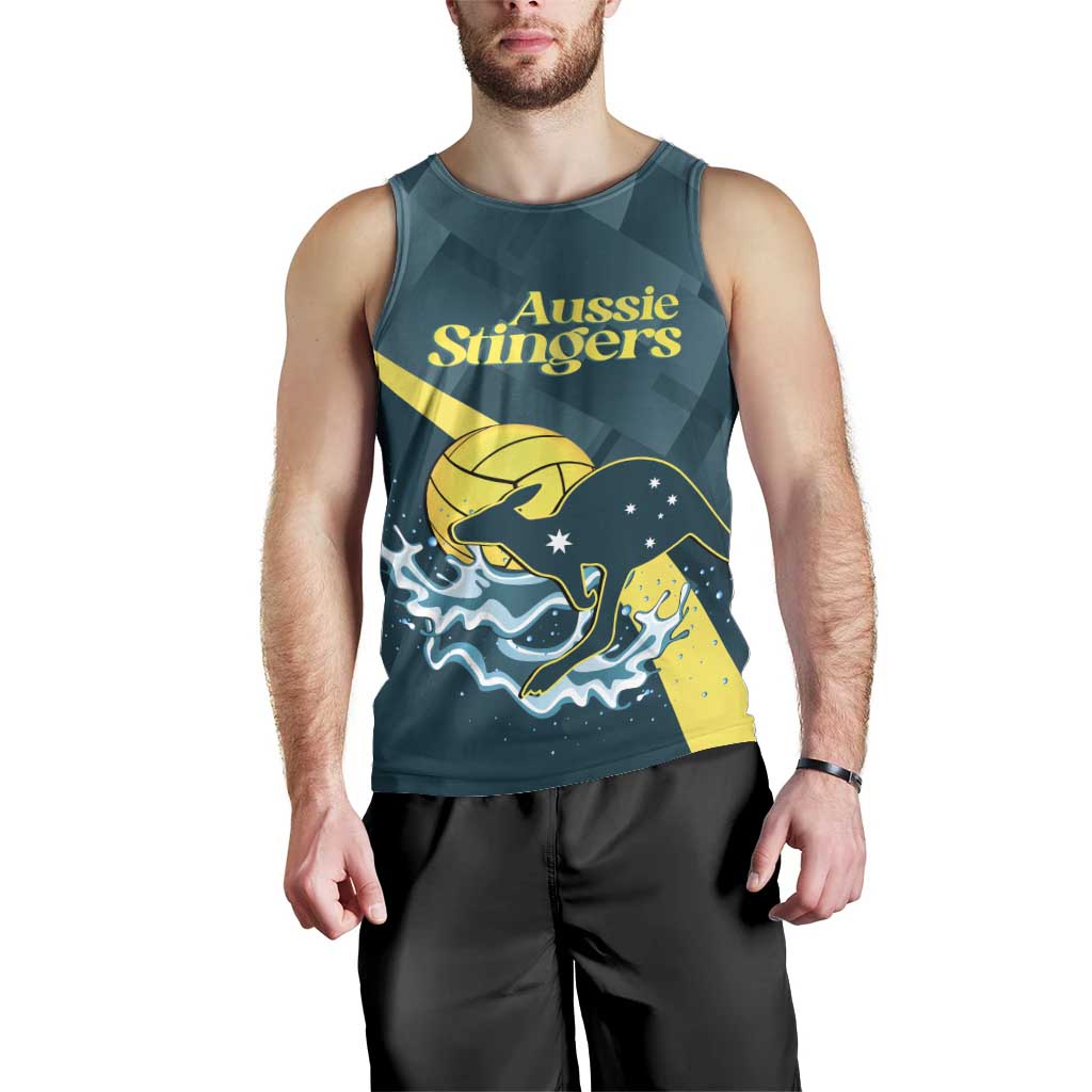 Custom Australia Water Polo 2024 Men Tank Top Aussie Stingers Kangaroo Sporty Version