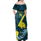 Custom Australia Water Polo 2024 Off Shoulder Maxi Dress Aussie Stingers Kangaroo Sporty Version