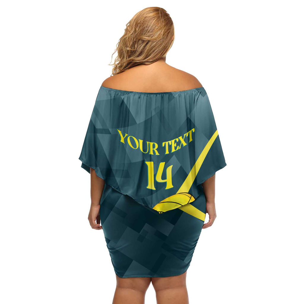Custom Australia Water Polo 2024 Off Shoulder Short Dress Aussie Stingers Kangaroo Sporty Version