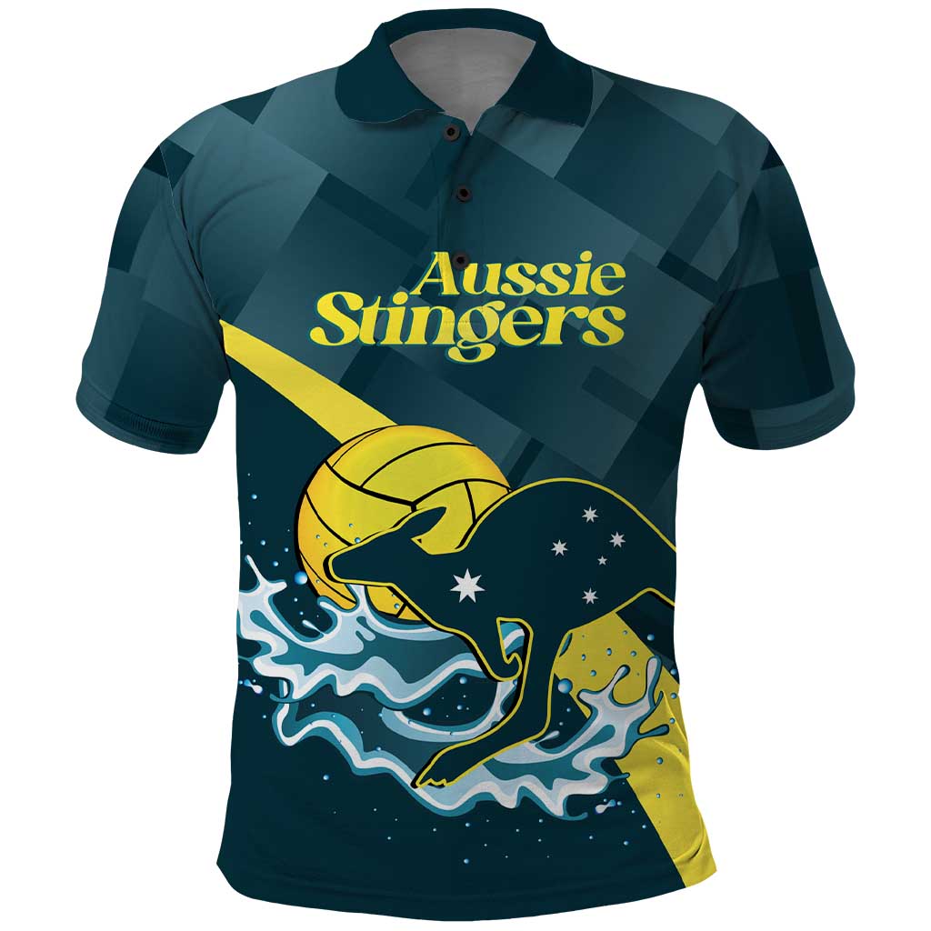 Custom Australia Water Polo 2024 Polo Shirt Aussie Stingers Kangaroo Sporty Version
