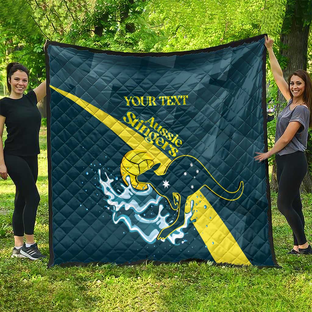 Custom Australia Water Polo 2024 Quilt Aussie Stingers Kangaroo Sporty Version