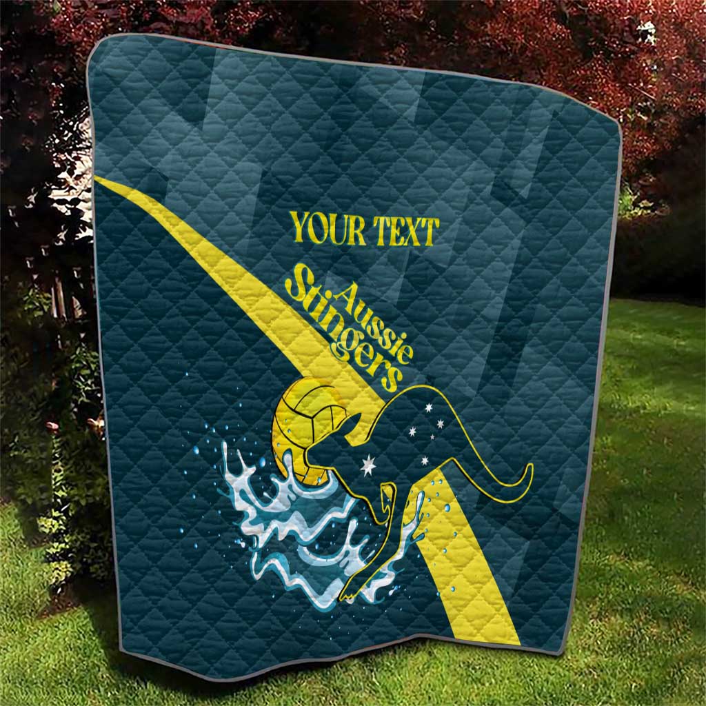 Custom Australia Water Polo 2024 Quilt Aussie Stingers Kangaroo Sporty Version