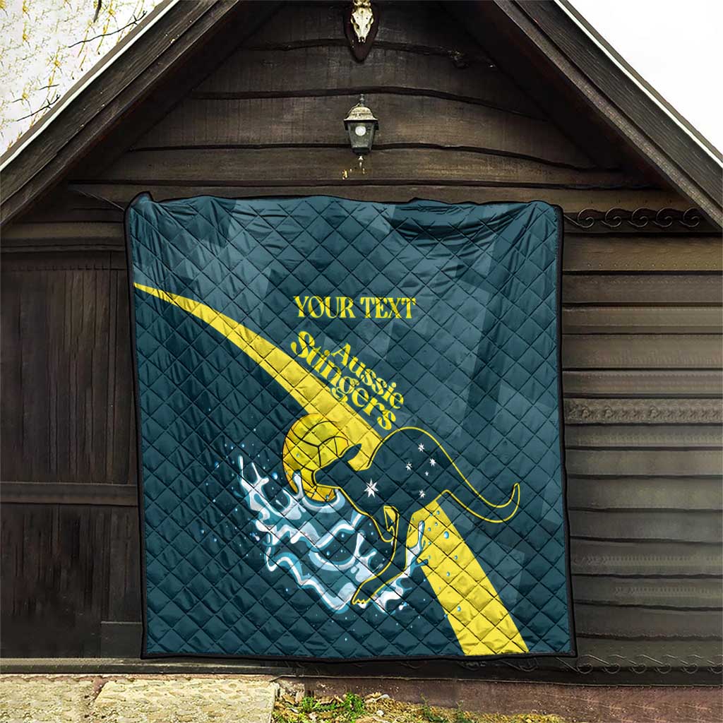 Custom Australia Water Polo 2024 Quilt Aussie Stingers Kangaroo Sporty Version