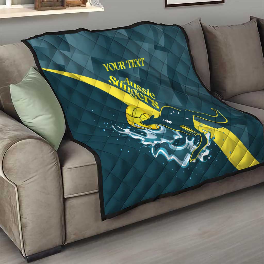 Custom Australia Water Polo 2024 Quilt Aussie Stingers Kangaroo Sporty Version