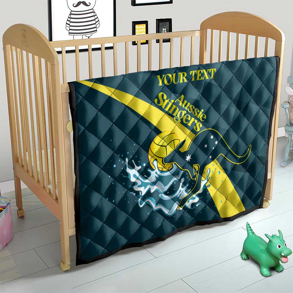Custom Australia Water Polo 2024 Quilt Aussie Stingers Kangaroo Sporty Version