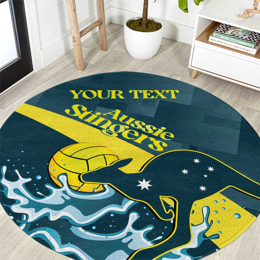 Custom Australia Water Polo 2024 Round Carpet Aussie Stingers Kangaroo Sporty Version