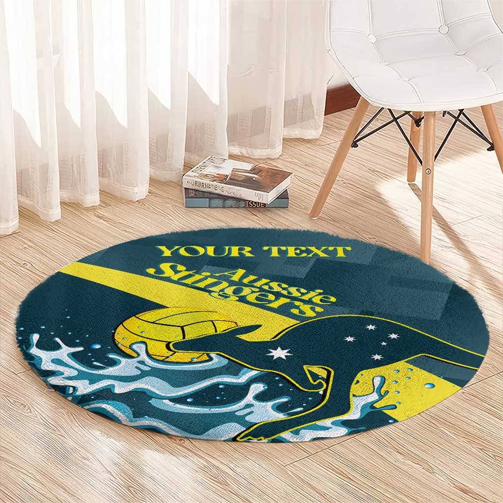 Custom Australia Water Polo 2024 Round Carpet Aussie Stingers Kangaroo Sporty Version