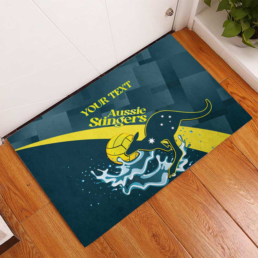 Custom Australia Water Polo 2024 Rubber Doormat Aussie Stingers Kangaroo Sporty Version