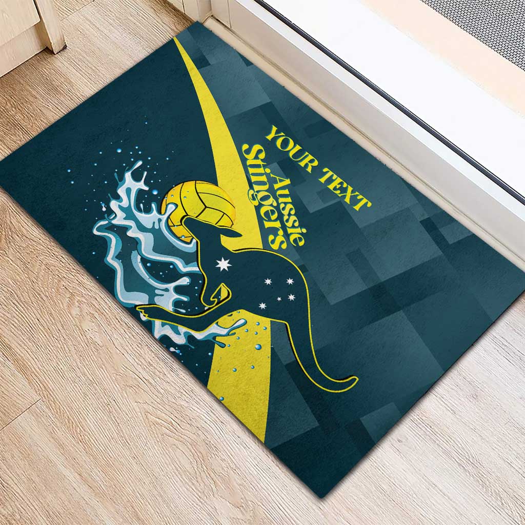 Custom Australia Water Polo 2024 Rubber Doormat Aussie Stingers Kangaroo Sporty Version
