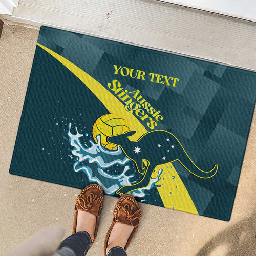 Custom Australia Water Polo 2024 Rubber Doormat Aussie Stingers Kangaroo Sporty Version