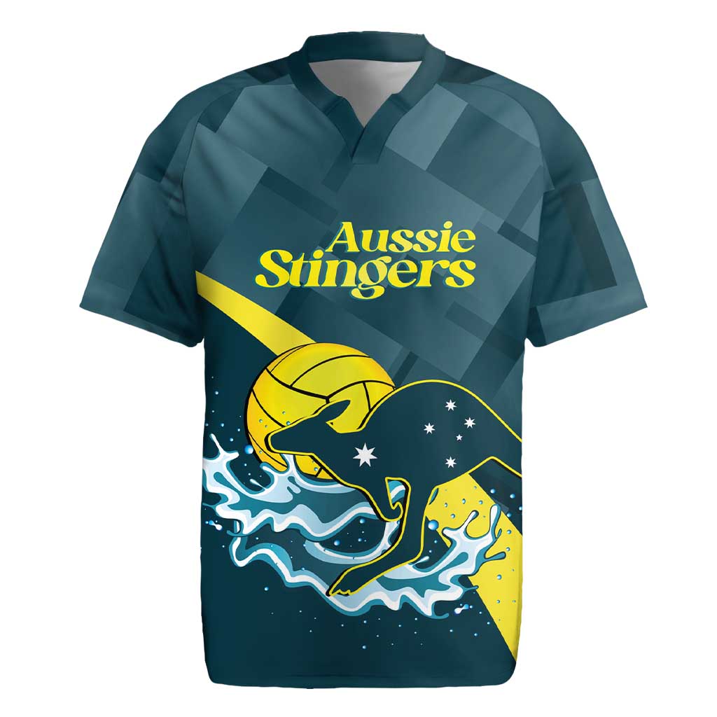 Custom Australia Water Polo 2024 Rugby Jersey Aussie Stingers Kangaroo Sporty Version