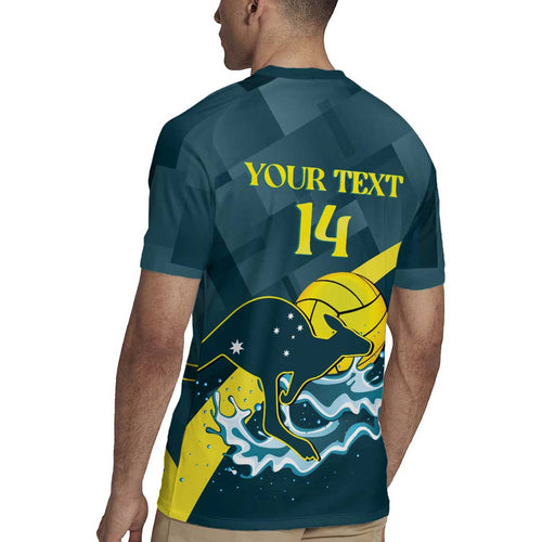 Custom Australia Water Polo 2024 Rugby Jersey Aussie Stingers Kangaroo Sporty Version