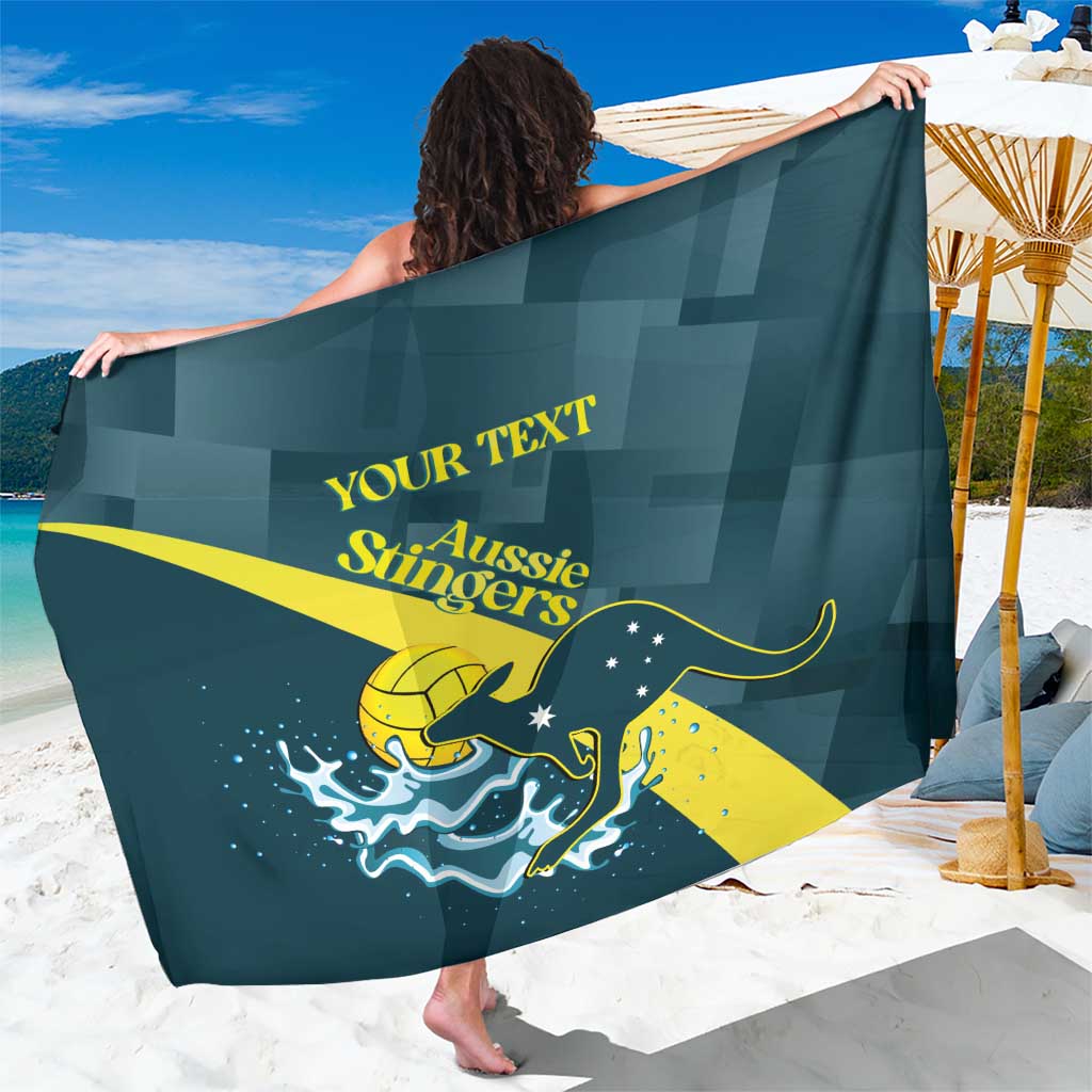 Custom Australia Water Polo 2024 Sarong Aussie Stingers Kangaroo Sporty Version